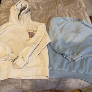 Zara Cream and Blue girls Sweatshirts